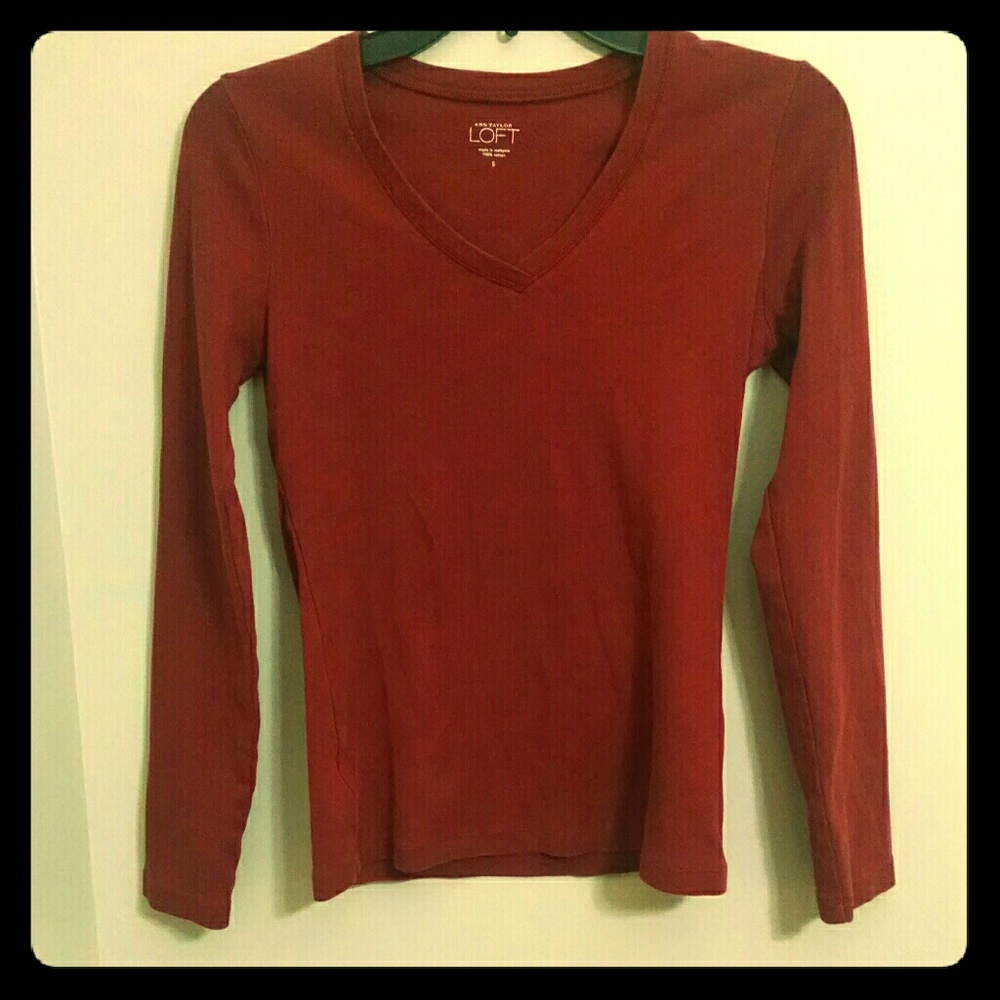 LOFT Burnt Orange Knit Tee